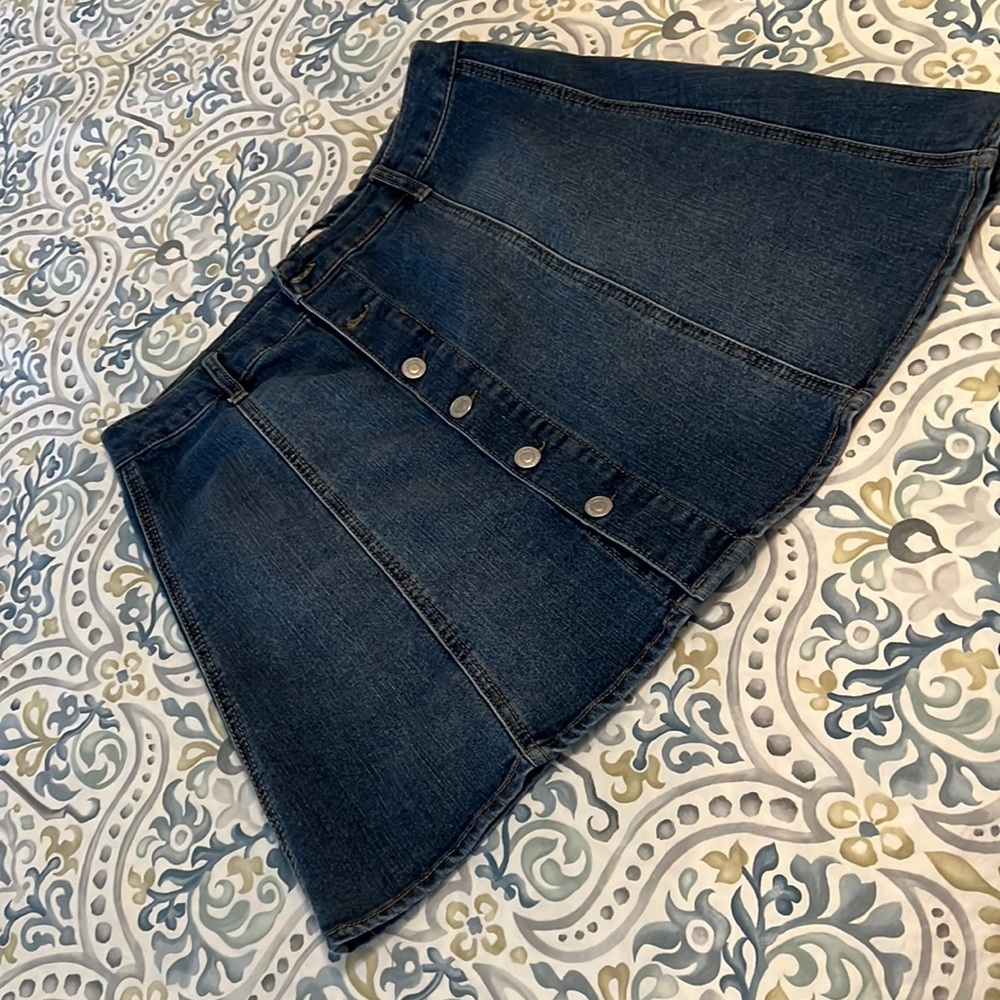 Button Front Denim Mini Skirt by Mossimo